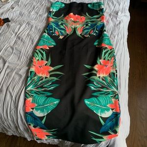 Strapless floral dress